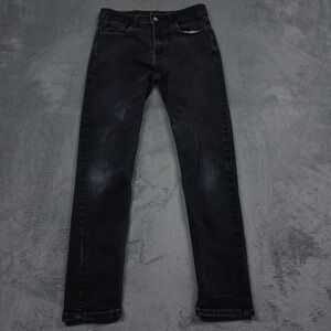 Levis 519 Jeans Mens 28x28 Black Denim Skinny Y2K Pockets Distressed